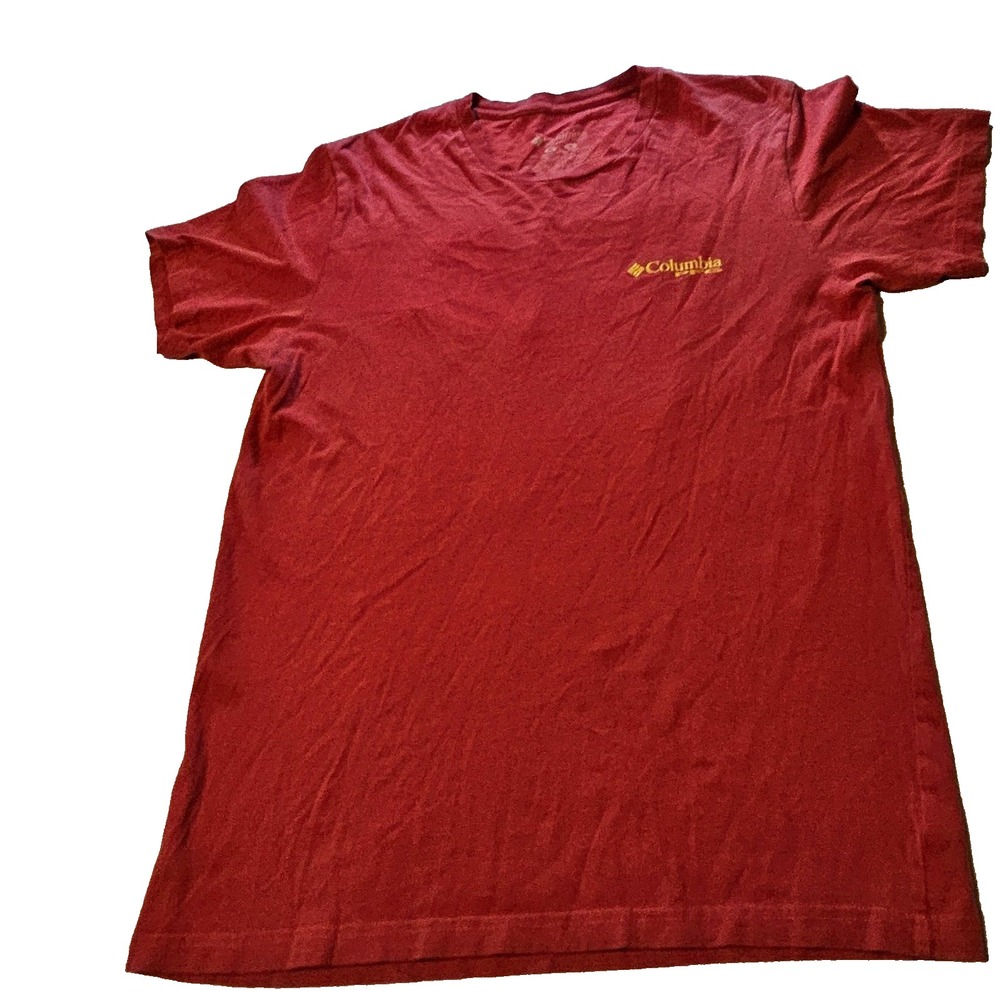 Columbia PFG Mens Red T-Shirt Atlantic Bluefin Tuna Fishing Graphic Size M